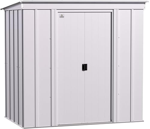Miniatura 1 de Arrow - Cobertizo de almacenamiento clásico de acero, 6 x 4, color gris flauta