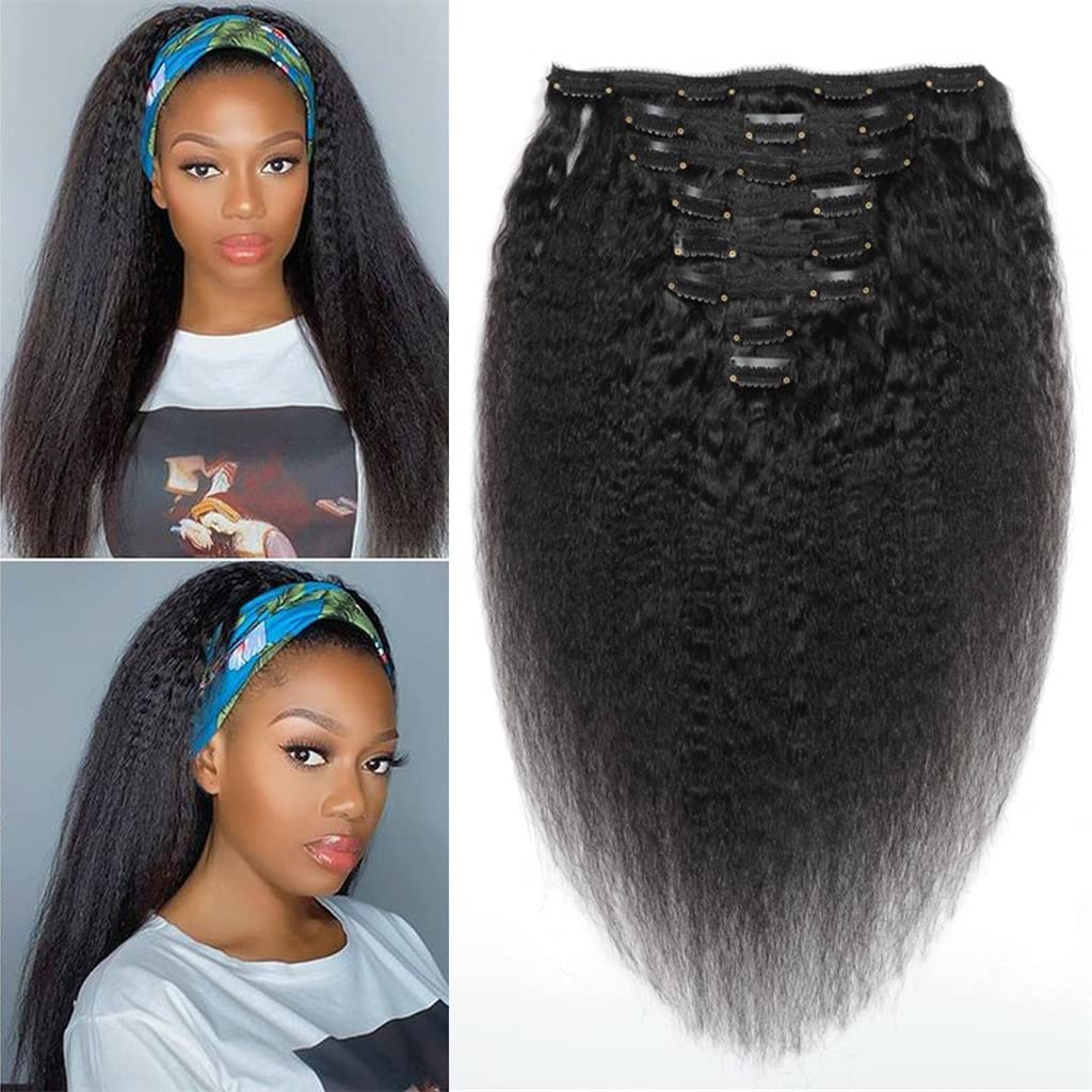 Tight Curly Clip-In Human Hair Extensions 12" Natural Black (#1B)