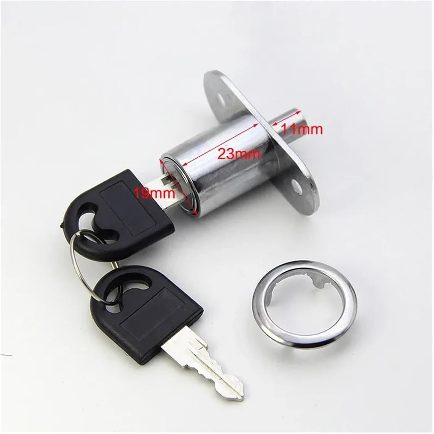 Security Cam Lock 6 Sets Cabinet Locks 2300cmm/32mm Tongue Door Bolt Latch with Key for Wardrobe Sliding Alloy Hardware(32mm)