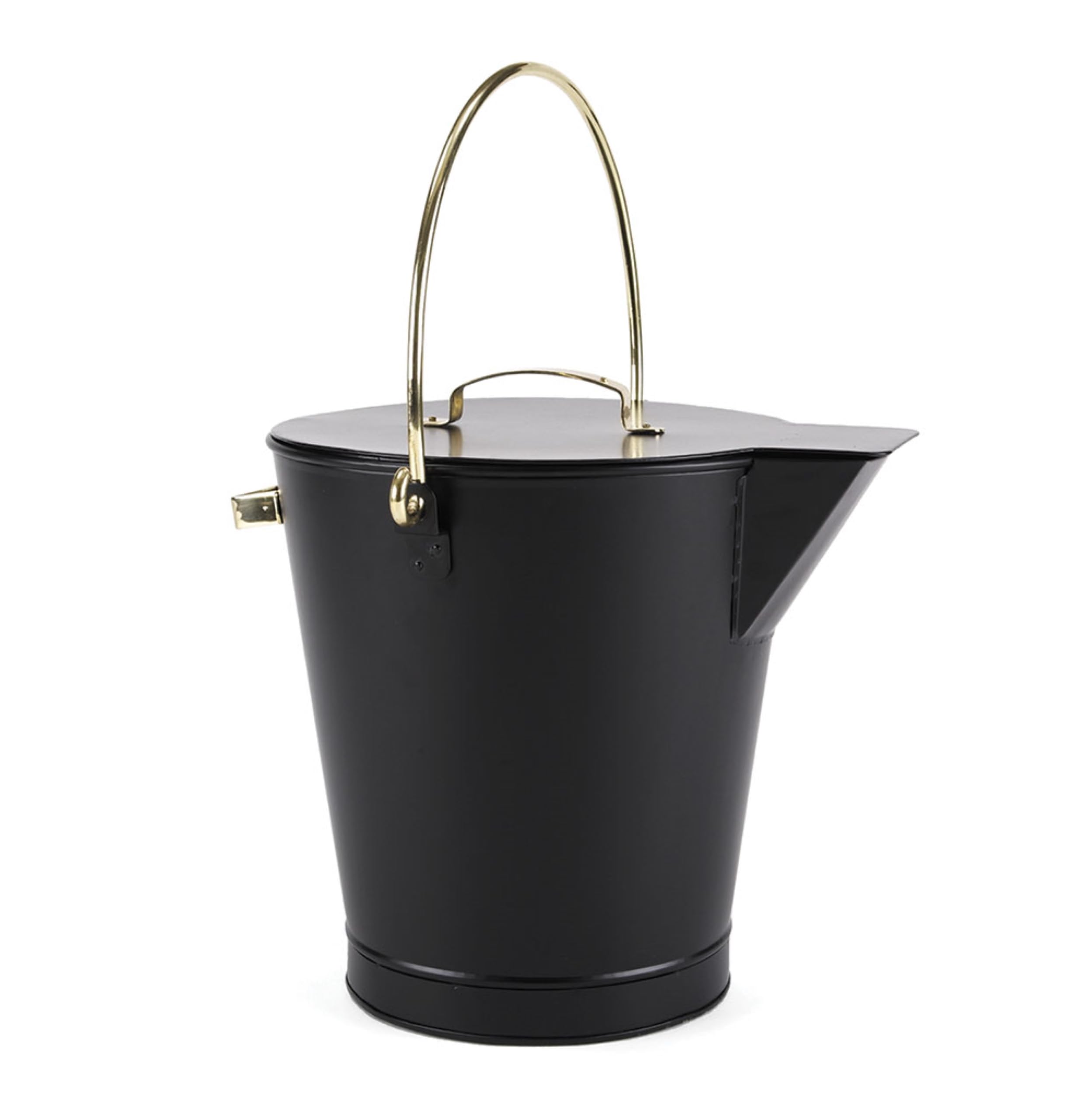 Minuteman International w/Solid Brass Handles Ash Bucket, Black