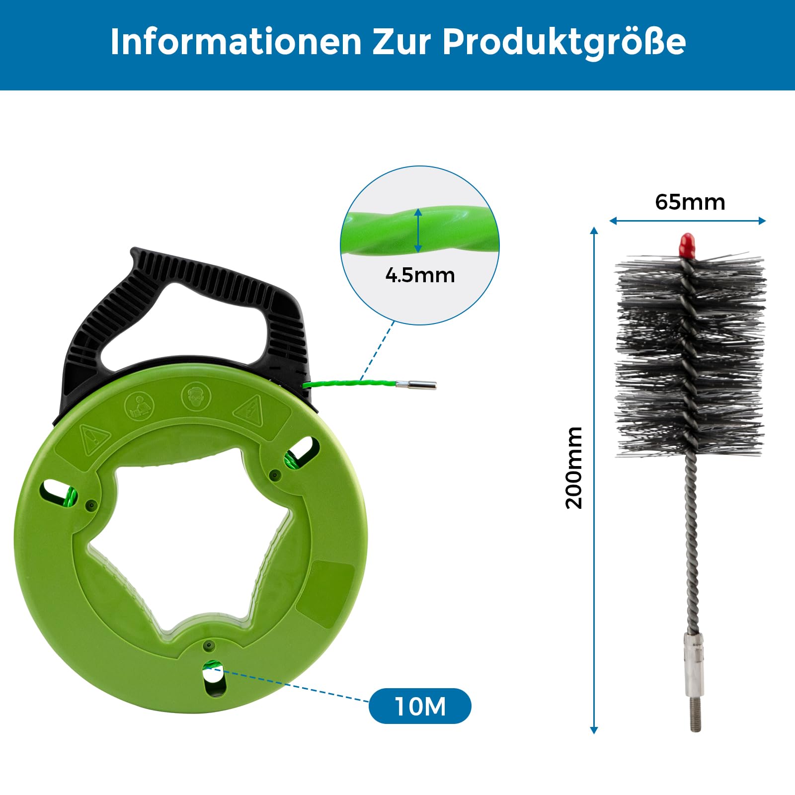 Brosse de Ramonage Cheminée,Kit Ramonage Poele Pellet,Herisson de Ramonage,Brosse De Chaudière De Chauffage,pour Le Nettoyage des Conduits de Poêle,200mm