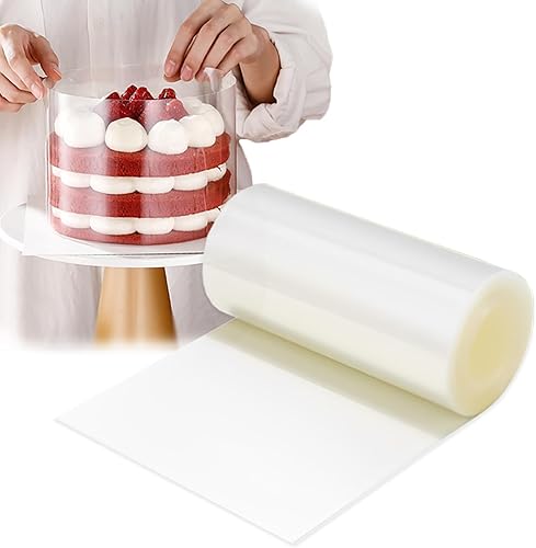 Miniatura 1 de Collares para tartas, rollos transparentes para tartas, 4 x 394 pulgadas, rollo de collar de acetato para manualidades, hoja de acetato