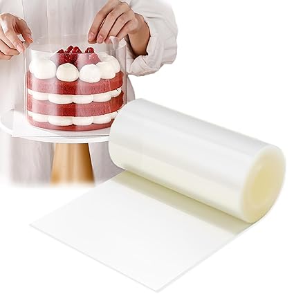 Cake Collars, Transparent Cake Rolls, 6 x 394inch Acetate Cake Collar Roll DIY Acetate Sheet Transparent Chocolate Mousse Collar Surrounding Edge Decorating Cake Strips for Baking Cake Decorate
