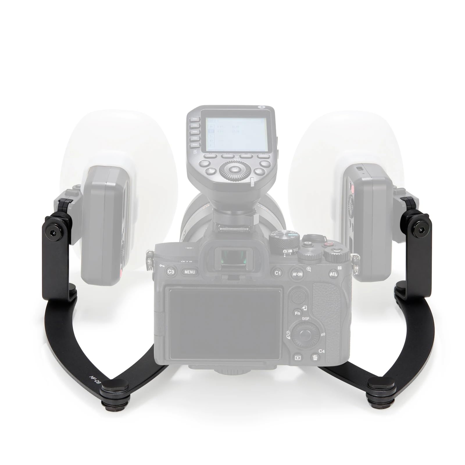 Support de flash réglable à double tête pour appareils de photographie macro MF12-DK1 qui offrent un accessoire d'utilisation stable
