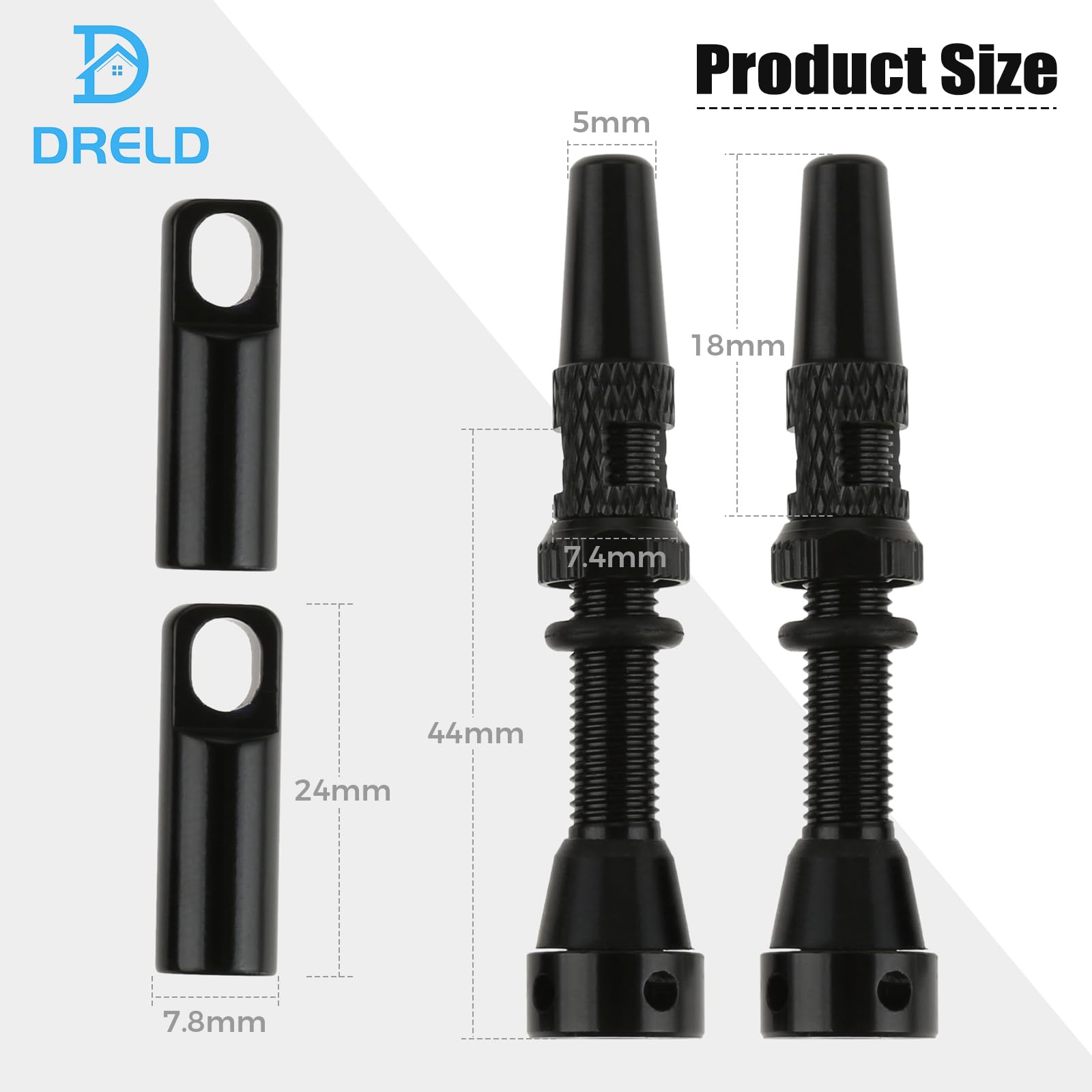 Valvola Tubeless Presta 40mm In Lega Di Alluminio Con Tappo Per Bicicletta - MTB