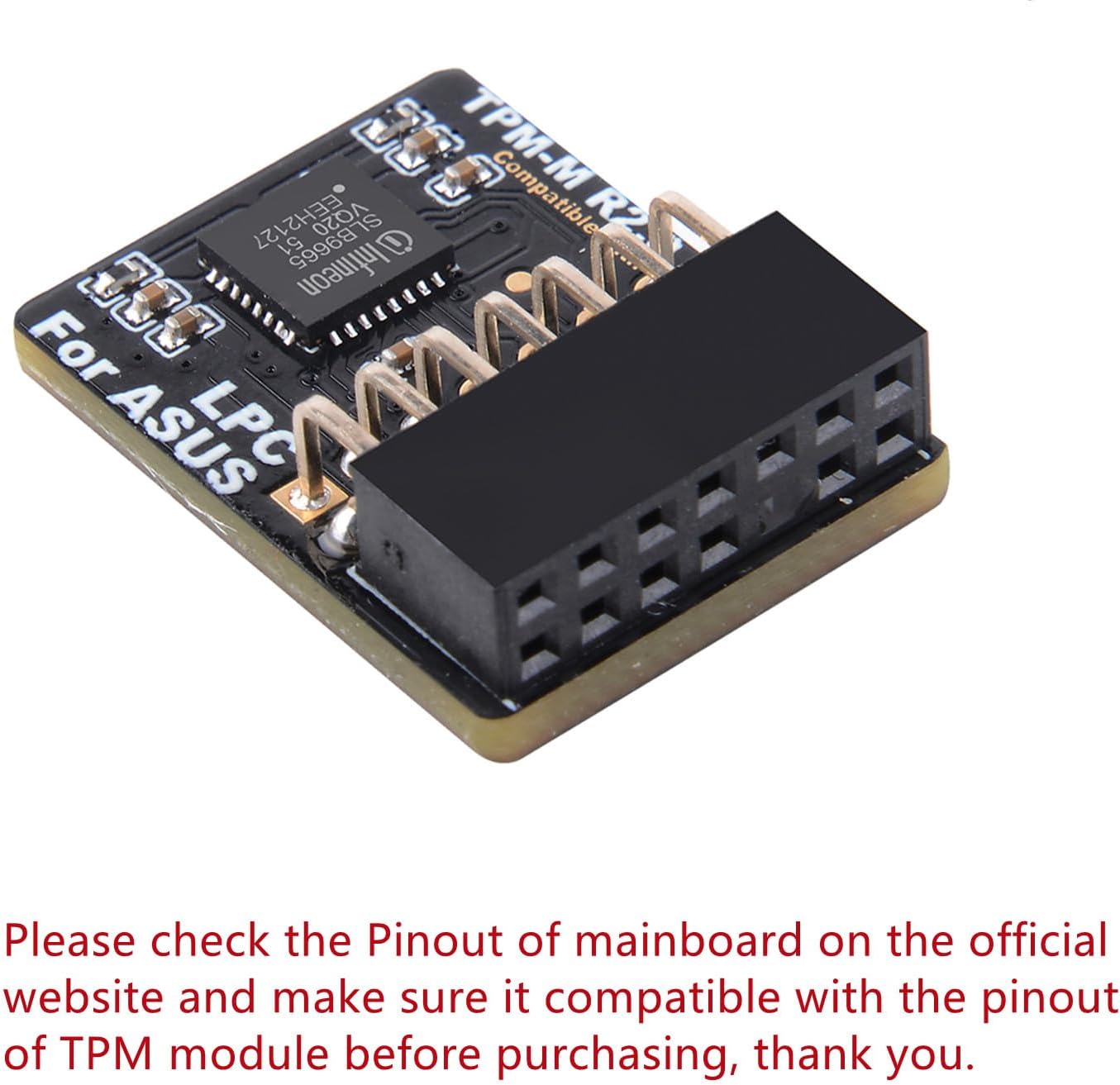 TPM2.0 Module LPC 14Pin Module with Infineon SLB9665 for ASUS Motherboard Compatible with TPM-M R2.0