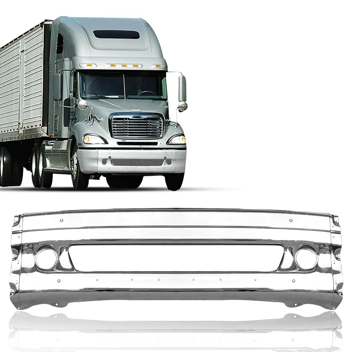Photo 1 of *Scratches* Chrome Center Bumpers For 2002-2011 Freightliner Columbia Replacement Steel Center Bumpers