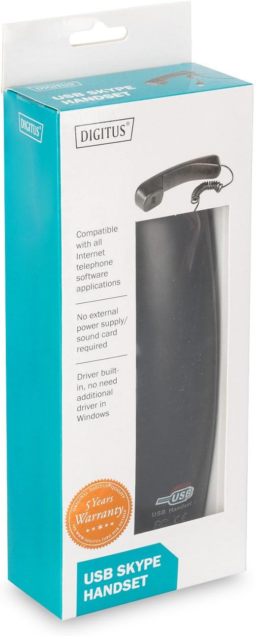 USB telephone handset USB A male-RJ10, cable lenght: 1.80-1.90m