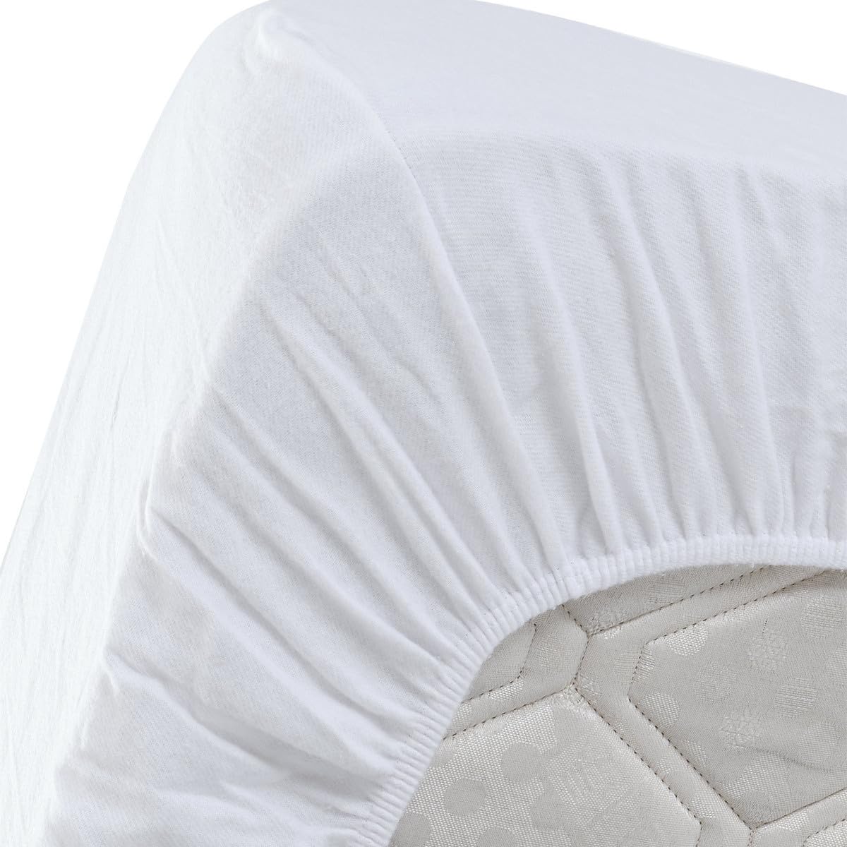 SENSEI La Maison du Coton Ochraniacz na materac, wodoodporny, duży, 160 + 80 g/m², bawełna, biały, 200 x 200