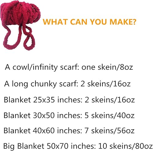 Miniatura 4 de Ovillo de felpilla jumbo de 64 onzas, hilo para tejer a mano, multicolor, 4 libras, hilo de felpilla suave de primera calidad, suave, voluminoso,