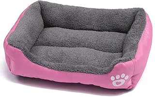 OUYUNKKA Hundebett Hundekissen (S, 43 x 32 cm) Viereckig Rosa Hundesofa für Mittelgroße und Kleine Hunde und Katzen, Flauschig Weich Katzenbett Katzenkissen Hundebett für Französische Bulldogge product image
