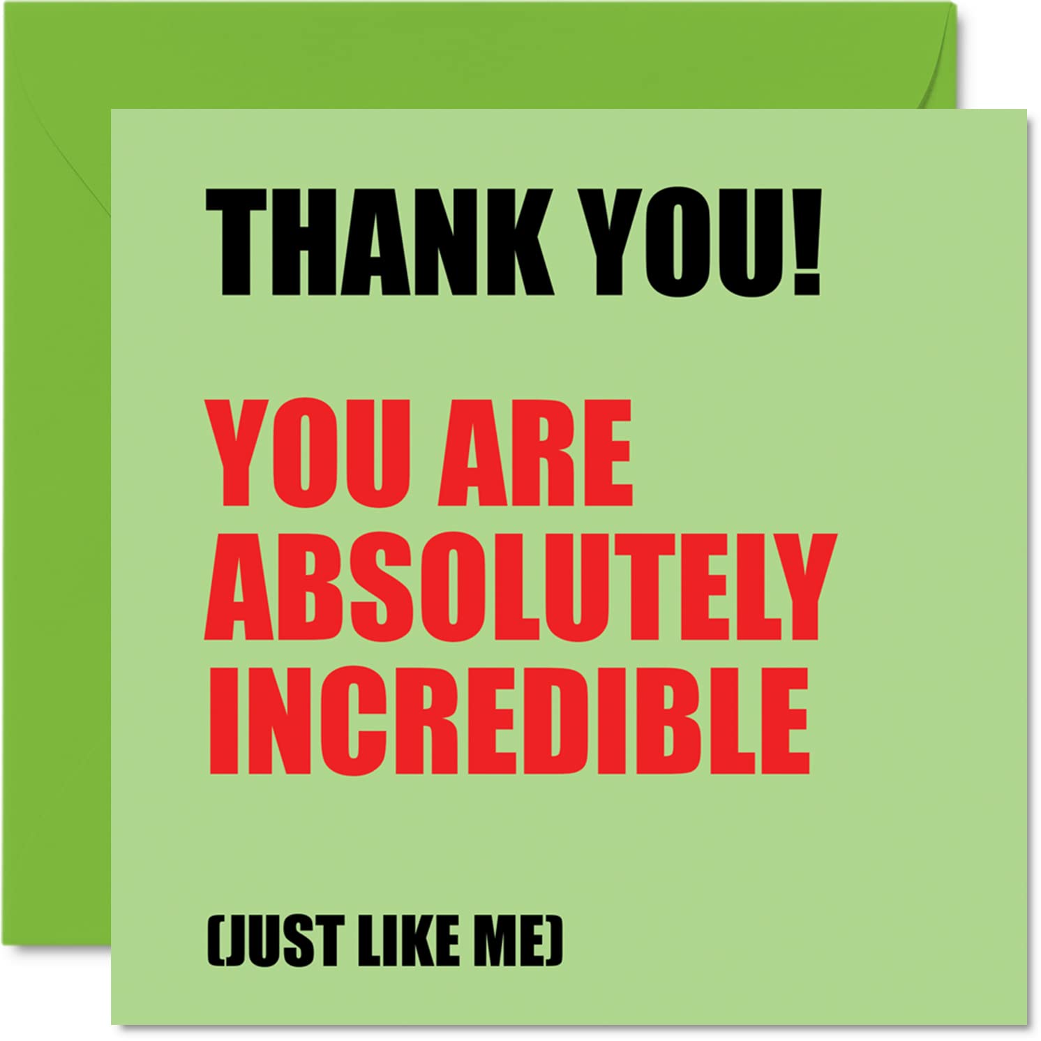 Funny Thank You Cards - Absolutely Incredible - Joke Thankyou Cards for Teacher Her or Him, Humorous Teacher Appreciation Card, 145mm Thank You Greeting for Teachers Gifts