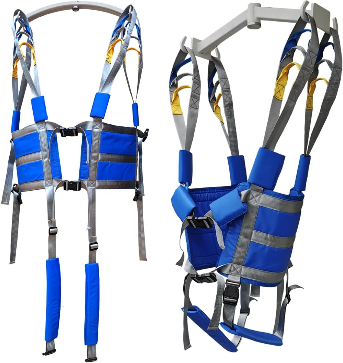 Patient Lift Sling Standing Walking Strap Transfer Gait Belt Raised Seats Harness Assistance Elderly Senior Physical Therapy Aids Full Body Exercisers Blue
