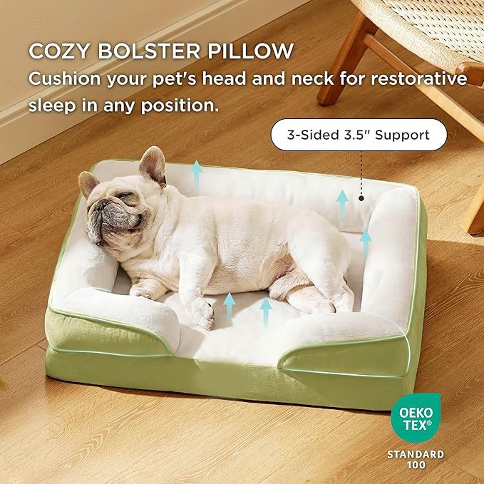 Image of Cutepups Orthopedic Dog Bed Comfortable Dog Mattress for Sleeping, Washable pet Bed for Dogs (Lint /Cream, M)