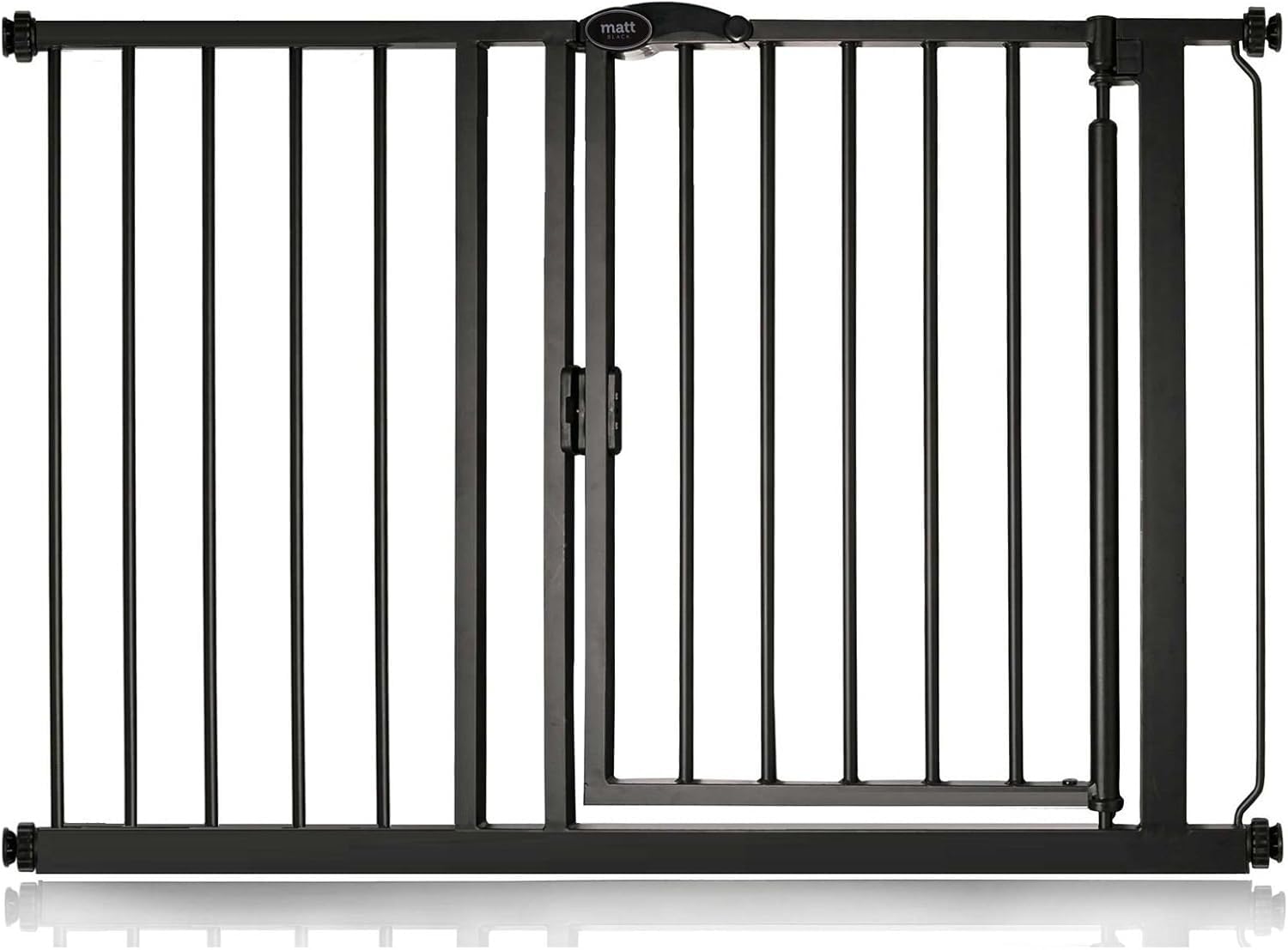 Bettacare Cancello per Scale Auto Close, 111 cm - 118 cm, Nero Opaco, Cancello di Sicurezza a Pressione, Cancelletto per Bambini, Barriera di Sicurezza per Porte, Corridoi e Spazi