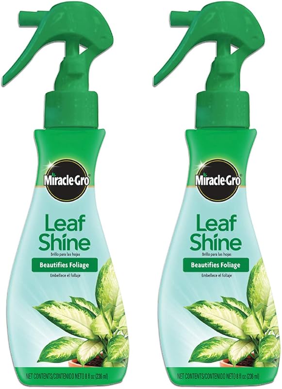 Miracle-Gro Leaf Shine Spray - Para plantas de interior de hojas duras, limpia y embellece el follaje - 8 fl. onz. (Paquete de 2)