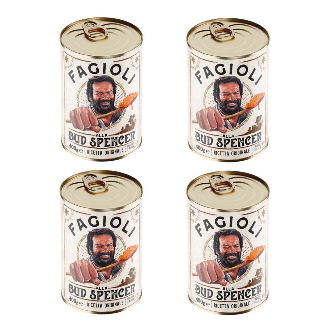 Fagioli alla Bud Spencer - 4 lattine da 400gr - Ricetta e prodotto ORIGINALE BUD POWER
