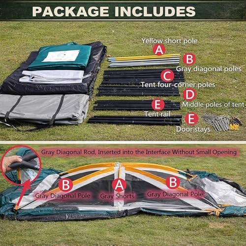 Image of Large Camping Tent for 9-12 Person Spacious Outdoor Tent House For Hiking Waterproof Dome Portable Spacious Camping Tent Perfect for Hiking Travel,Trekking&Outdoor Adventures( 410*305*200cm)