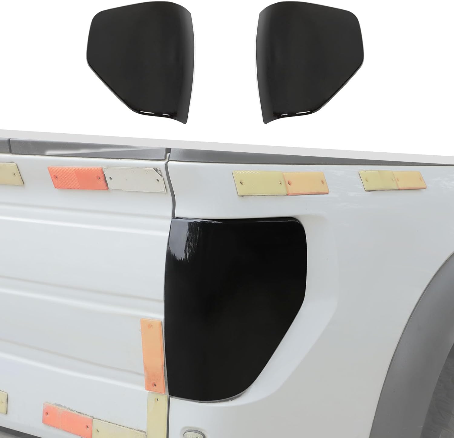 Jimen Fit for Ford F150 2009-2014, 2PCS Taillight Cover Tint Smoked Tail Light Bezel Trim