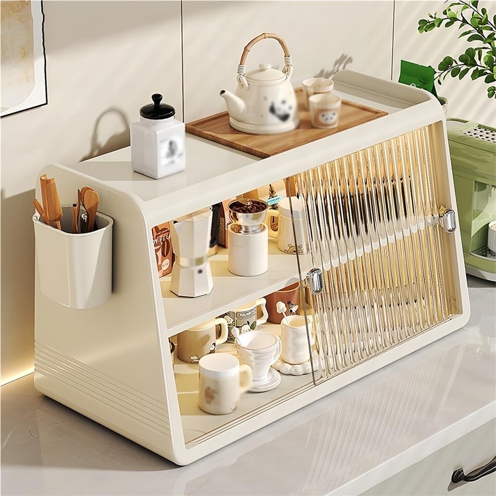 Soporte para tazas de café, organizador que ahorra espacio para cocina, oficina, hogar, solución de almacenamiento elegante para tazas y tazas, diseño elegante para un fácil acceso