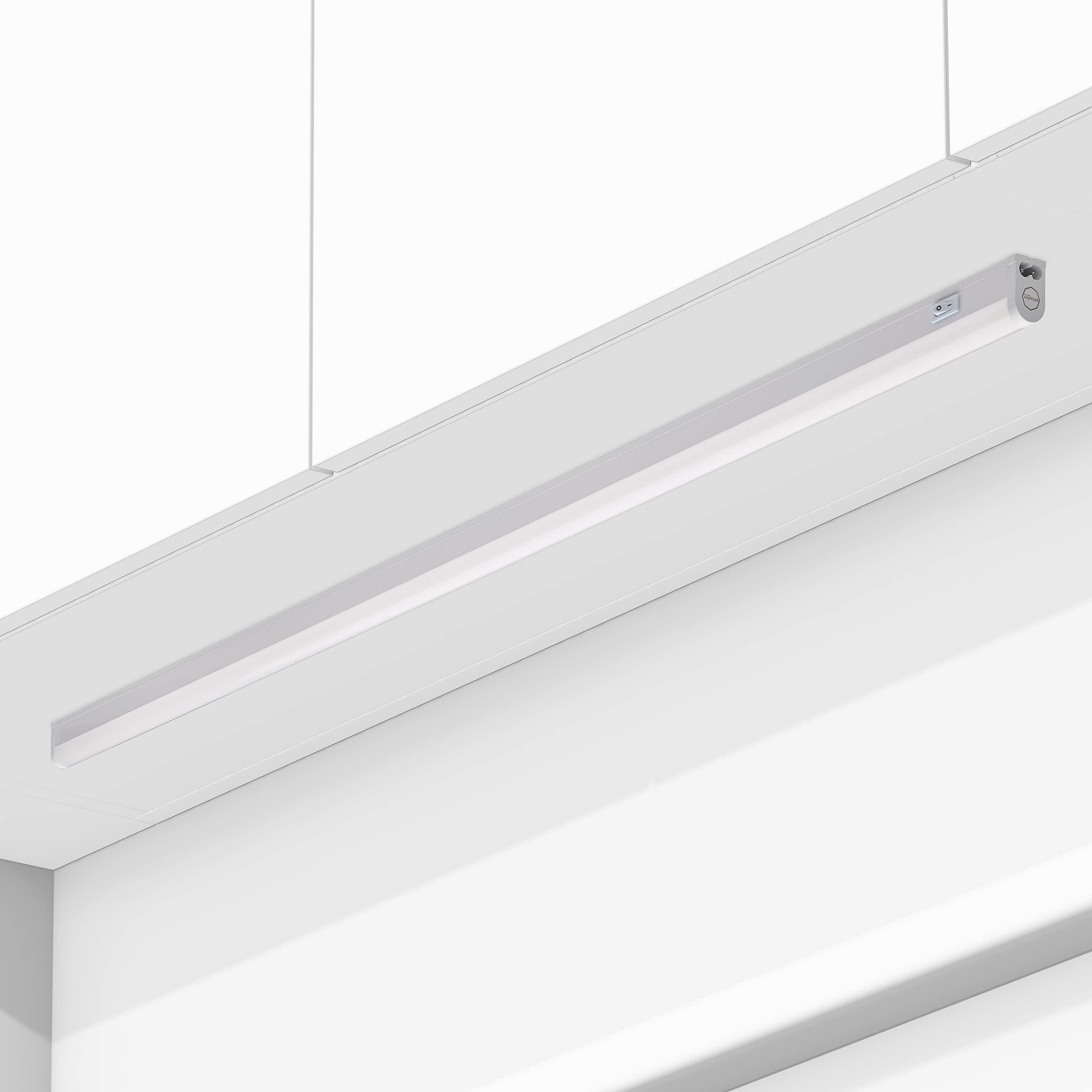 Oktaplex lighting Lampa podszafkowa LED do kuchni, 18 W, 1620 lm, ciepła biel, 3000 K, lampa pod szafkę kuchenną z przełącznikiem z możliwością rozszerzenia | długość: 114 cm