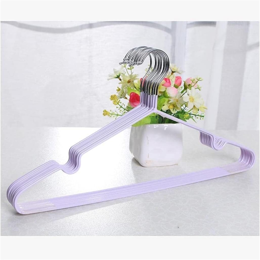 HCZKIUJY Coat Hangers Metal Hangers 10 Pack Space Saving Organiser Clothes Hangers For Wardrobes hangers for clothes non slip