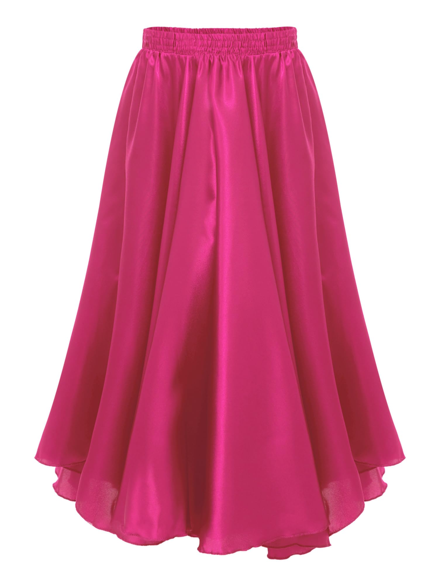 Aislor Girls Long Full Circle Dance Skirt Gypsy Latin Spanish Flamenco Skirt Ballroom Belly Dance Performance Costume