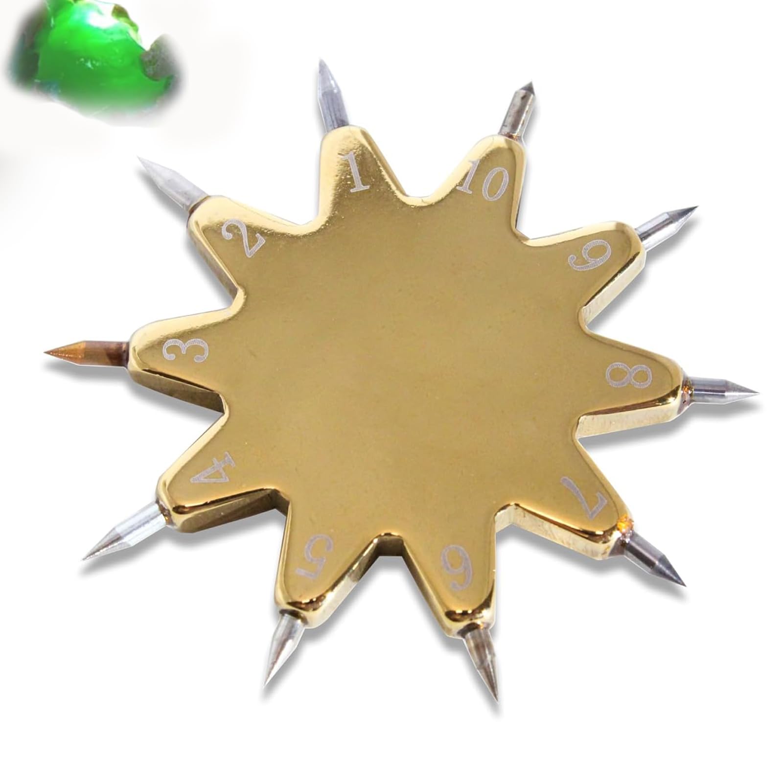 ZephPerton 1-10 Mohs Hardness Test Pen with Portable Hardness Pen, Ten-Pointed Star Design, Metal Material for Jewelry, Rocks Gem Jade Jewelry and Mineral Testing
