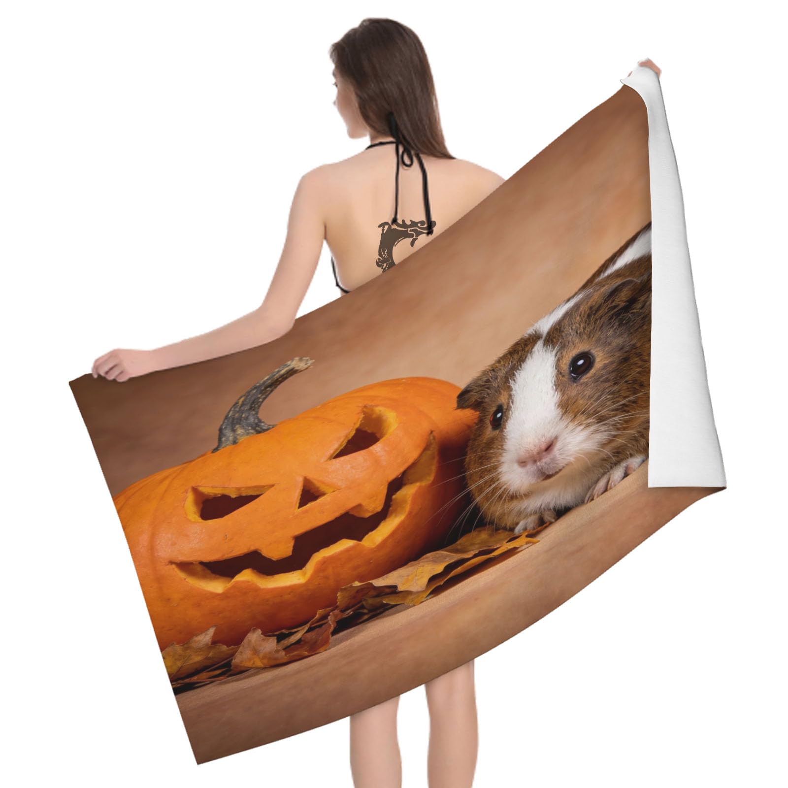 Leichong 3D Guinea Pig Beach Towel Large Microfiber Soft Quick Dry for Adults, Cute Lovely Bath Towel Lightweight Soft Absorbent for Travel Swimming Pool Sports, 180 x 90 cm