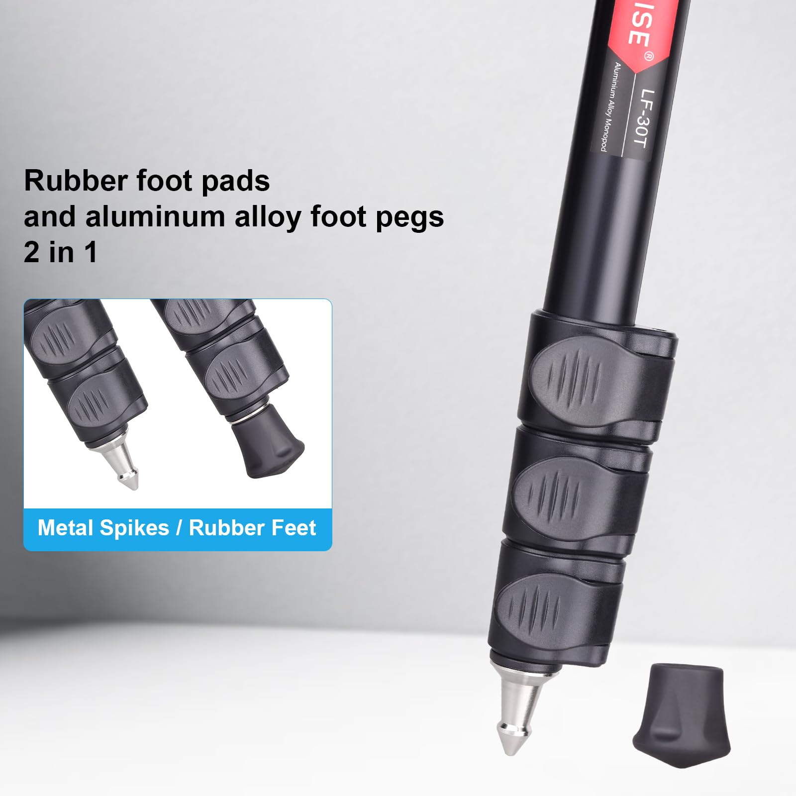 ARTCISE Monopiede per fotocamera, 156 cm, in lega di alluminio, monopiede compatto con altezza a 4 sezioni, supporto da viaggio leggero per fotocamera DSLR, capacità di carico 15 kg