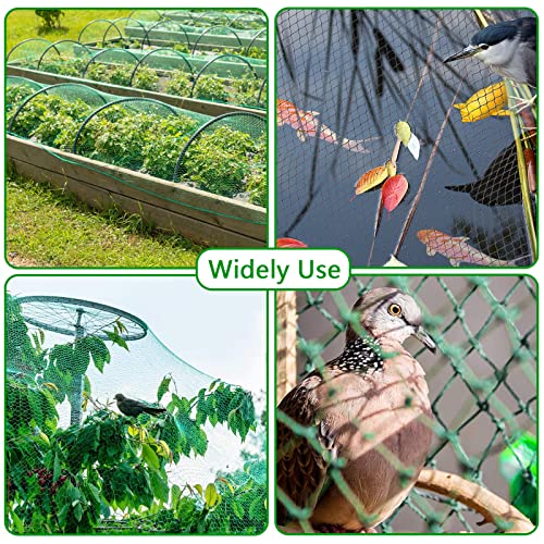 4m x 5m Vogelnetz Vogelschutznetz engmaschig (15x15mm) Robust, witterungs- & UV-beständig grün, Kirschbaum Netz feinmaschig Laubnetz Teichnetz Obstbaumnetz Taubennetz Gartennetz Balkon Netz
