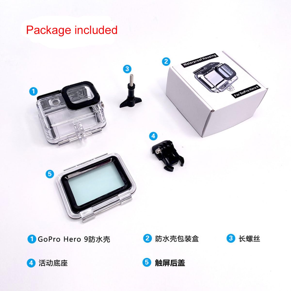 Protettiva Subacquea Immersione 60 Metri Custodia Impermeabile per Go pro Hero 13/12/11/10/9 Nero Action Camera con Accessori