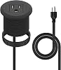 2 inch Desk Power Grommet, Flush-Mount Desk Outlet Build-in 1 US Standard Outlet, Mini Desktop Power Hub Grommet Socket for Desk Nightstand Cabinet Counter, 3.28 FT Heavy Duty Power Cord