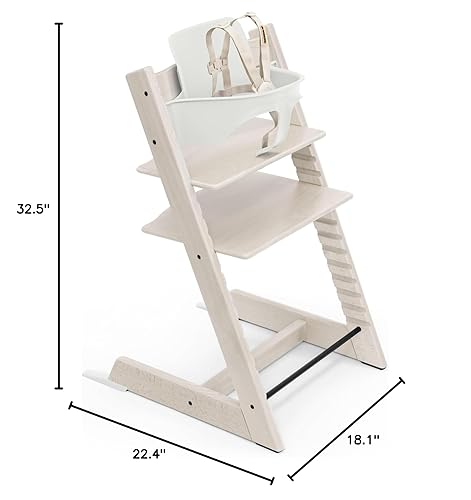 Miniatura 9 de Stokke Tripp Trapp - Silla alta 2, Whitewash - Incluye silla + juego de bebé con arnés extraíble para niños de 6 a 36 meses, ajustable, ergonómica y
