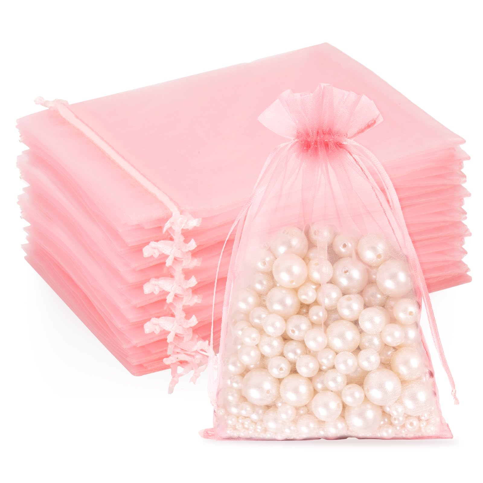 G2PLUS White Organza Gift Pouches - 7x9 CM Small Organza Favor Bags, 50 PCS Wedding Jewelry Bags - Clear Mesh Pouches for Wedding, Christmas, Birthday, Anniversary — view 31