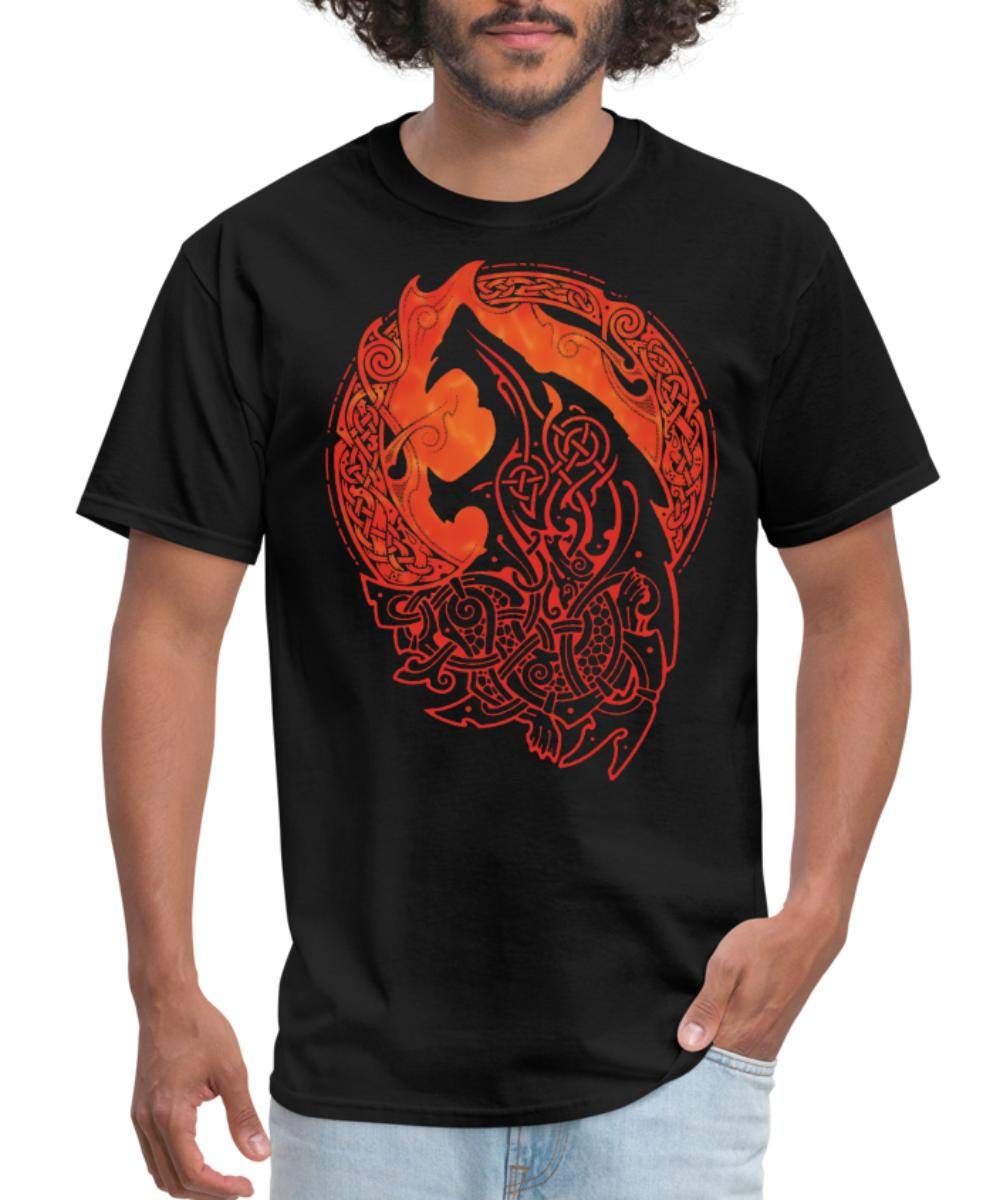 Norse Wolf Fenrir Celtic Knotwork Men's T-Shirt
