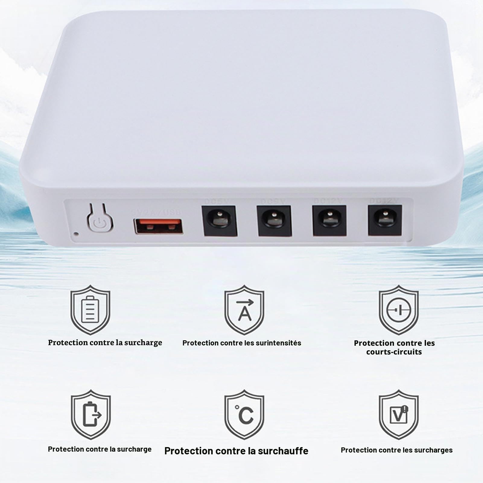 Walfront 6600mAh Mini UPS Pack de Sauvegarde du Routeur d'alimentation sans Interruption Pack de Sauvegarde pour Le Smartphone de la Caméra de sécurité avec DC et USB 5V / (Prise UE)