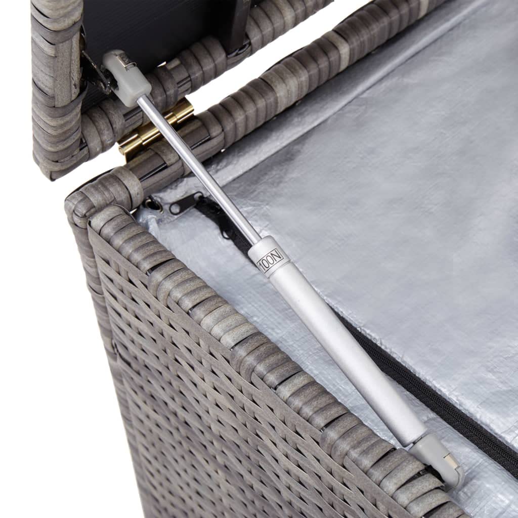 Tomostar Coffre de Jardin Extérieur, Coffre Malle de Rangement Boîte de rangement de jardin résine tressée 100x50x50 cm gris