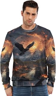 Oil Painting Angry Eagle Birds Hoodie Hooded Athletic Sweatshirts 3D Print Hoodies for Girl Boy Men(Health Fabric)