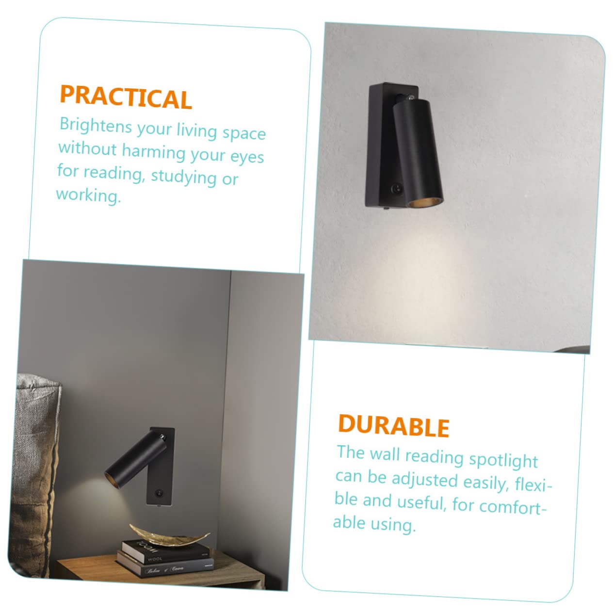 Luz De Lectura Led Para Cabecera Lámpara De Lectura De Pared Giratoria Lámpara De Foco Para Mesita De Noche Dormitorio