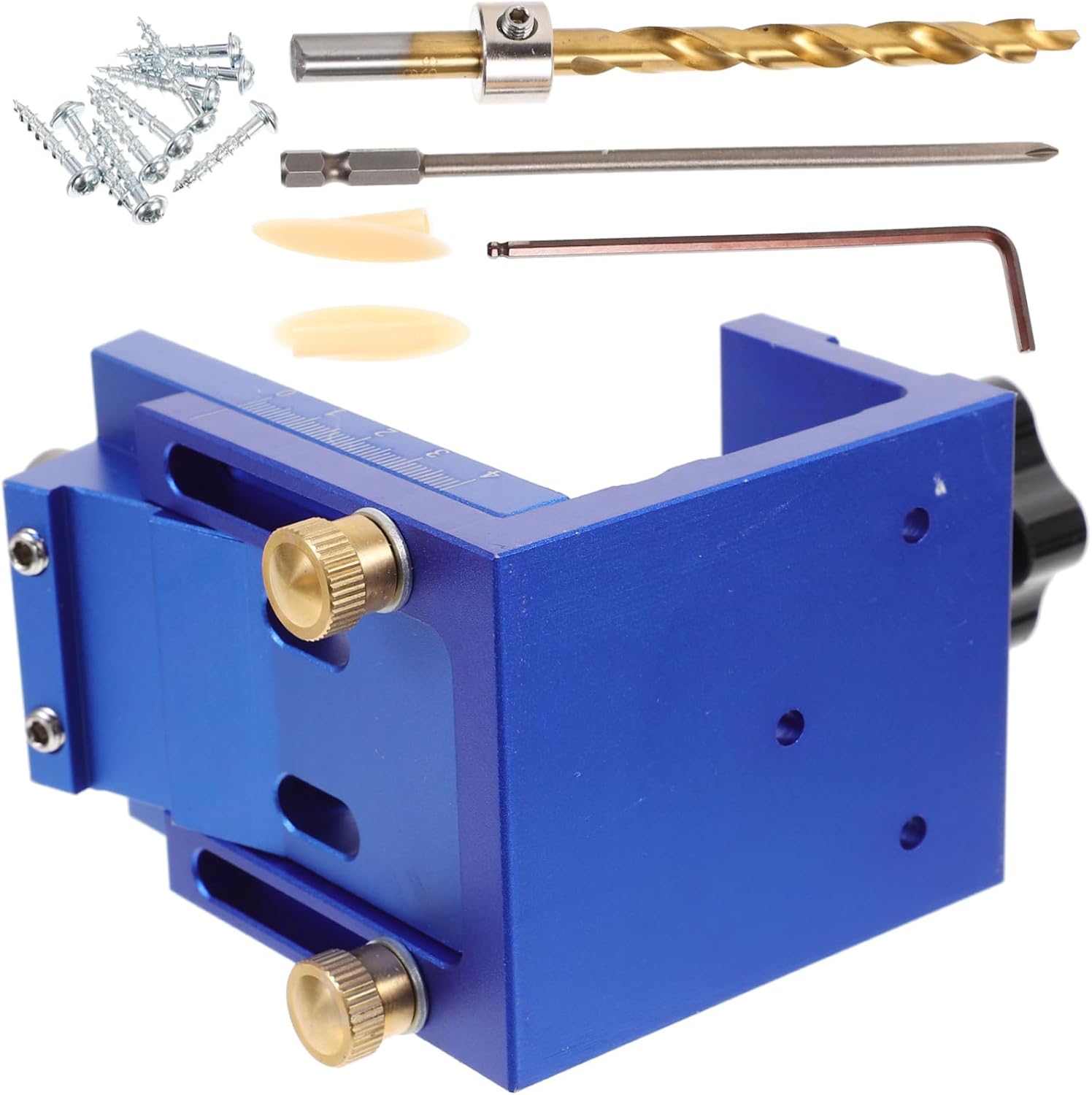 1set Woodworking Hole Locator Set Jig Pocket Hole Jig Drill Guides for Woodworking Dowel Kit