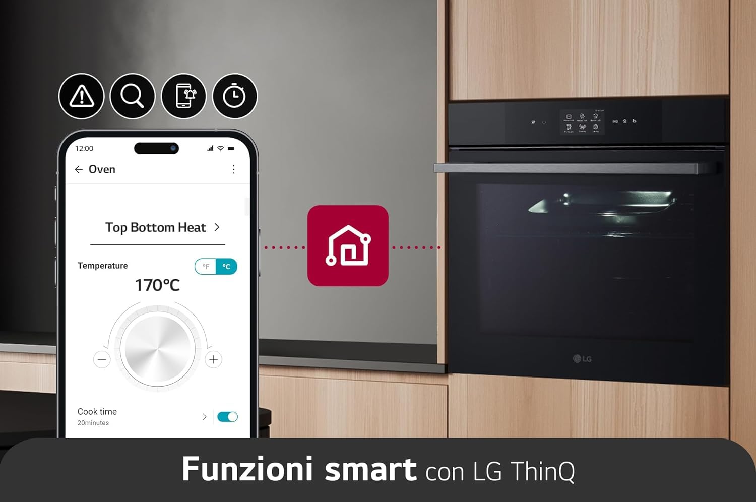 LG InstaView WSED7667M Forno da Incasso 100% Vapore, classe A++, 76L, 250°C, Display Touch 4,3", Air Fry, Sous Vide, Pizza, EasyClean, Wi-Fi, Cerniere Ammortizzate, Sonda Temperatura, Nero