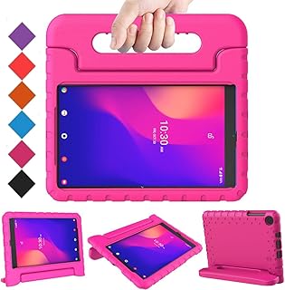 BMOUO Alcatel Joy Tab 2 Case for Kids,Alcatel Joy Tab 2 Case,Shockproof Convertible Handle Stand Kids Case for Metroby t-Mobile Alcatel Joy Tab 2 8 inch 2020 Tablet (Model 9032Z)- Rose