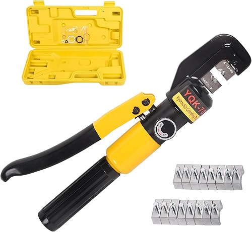 Herramienta de prensado hidráulico de 10 toneladas, rango 12 AWG-20 AWG, crimpadora hidráulica con 9 pares de troqueles para cable hidráulico, cable