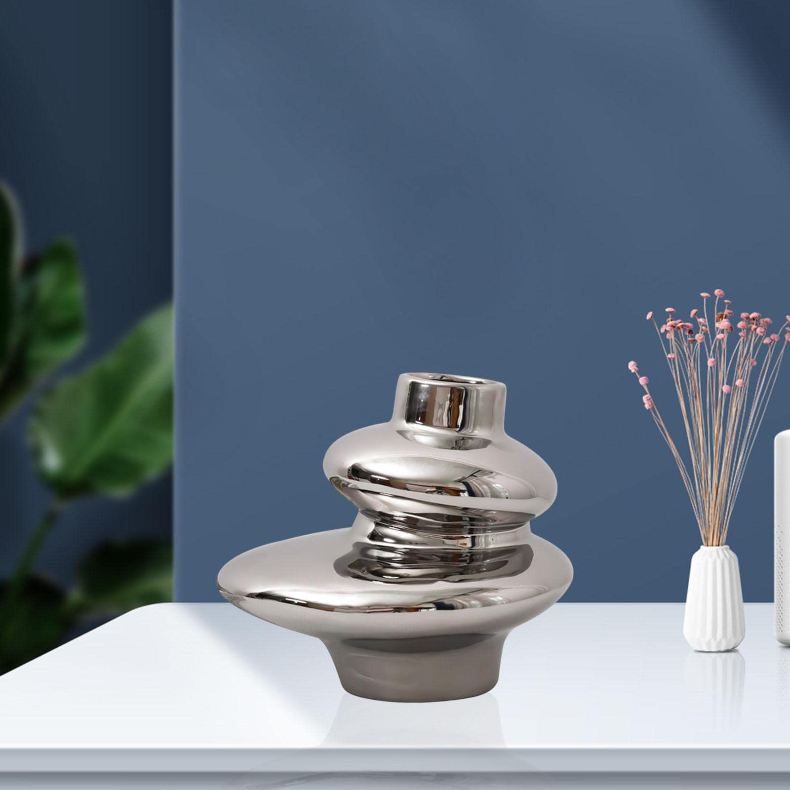 Amazon.co.jp: Jiswhisker モダンでシンプルな陶器の花瓶 磁器の花瓶
