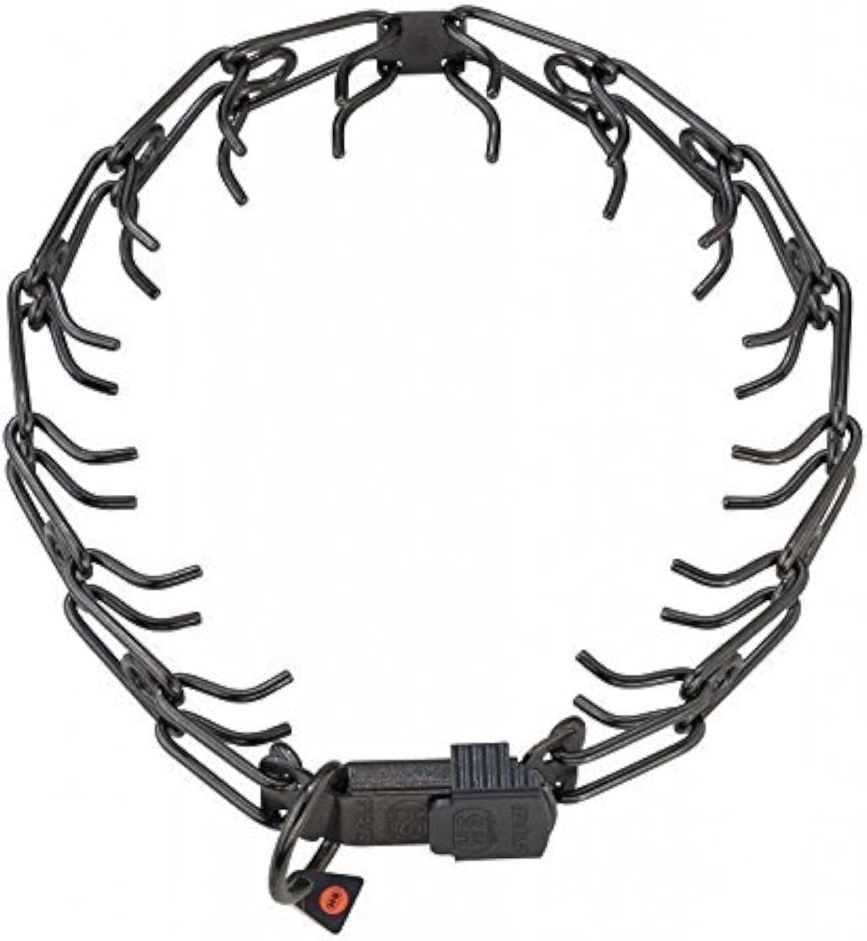 Herm Sprenger Black Stainless Steel Prong Buckle Collar Medium 3.25 mm x 22" (50108)