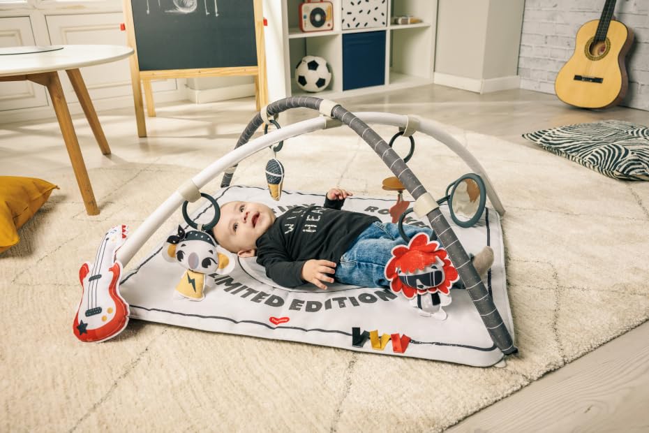 Tiny Love Rock With Me Gymini, 2-in-1 musikalische Baby-Spielmatte, ab 0 Monaten, Baby-Spielbogen, 20 Aktivitäten, interaktives Musikspielzeug, verstellbare Bögen, Tiny Rockers