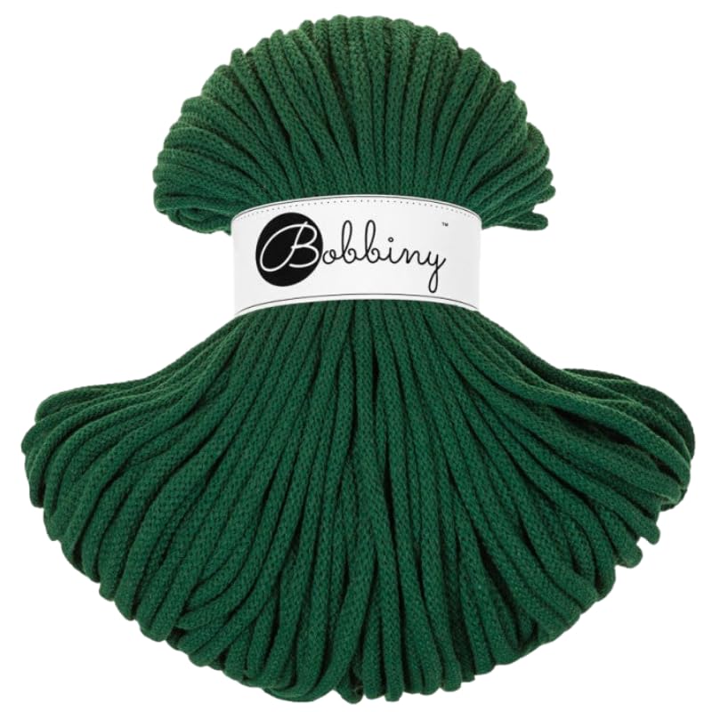 Bobbiny Premium 5mm Braided Macrame Cord (Pine Green) 100m — image 1