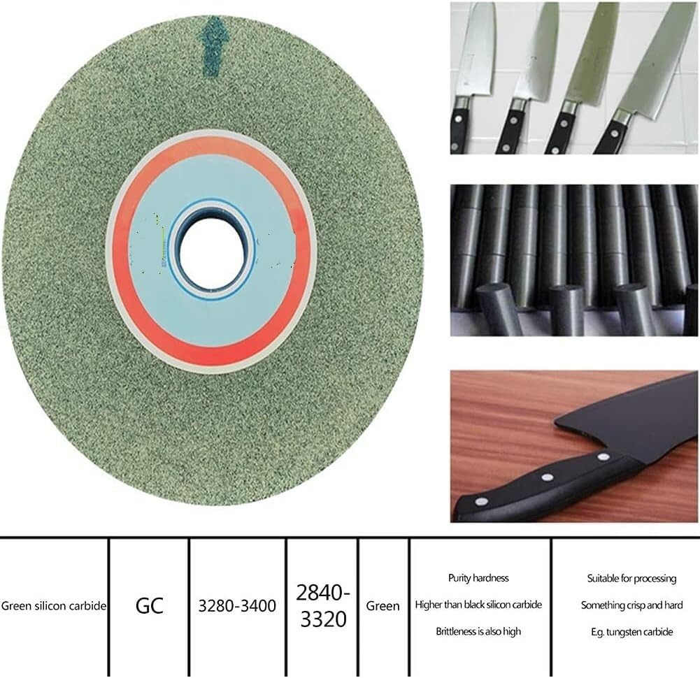 Zielona tarcza szlifierska z węglika krzemu do szlifierek stołowych - 150 mm x 12,7 mm x 16 mm - 1 sztuka (ziarnistość 120)