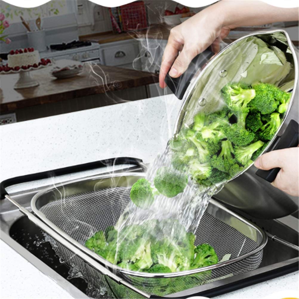 Scolapiatti Estensibile In Acciaio Inox Per Lavello – Lunghezza Regolabile 31-51 Cm, Asta Di Scarico, Antiscivolo, Per Stoviglie, Posate, Frutta E Verdura